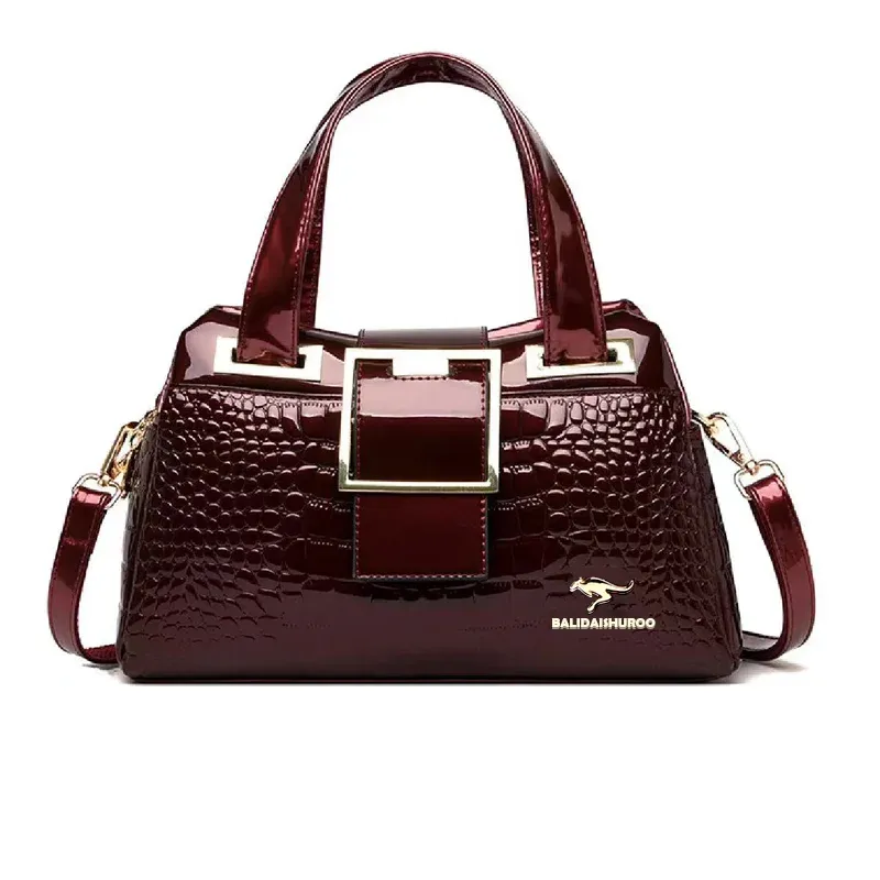 Elegant Croc Charm Shoulder Bag