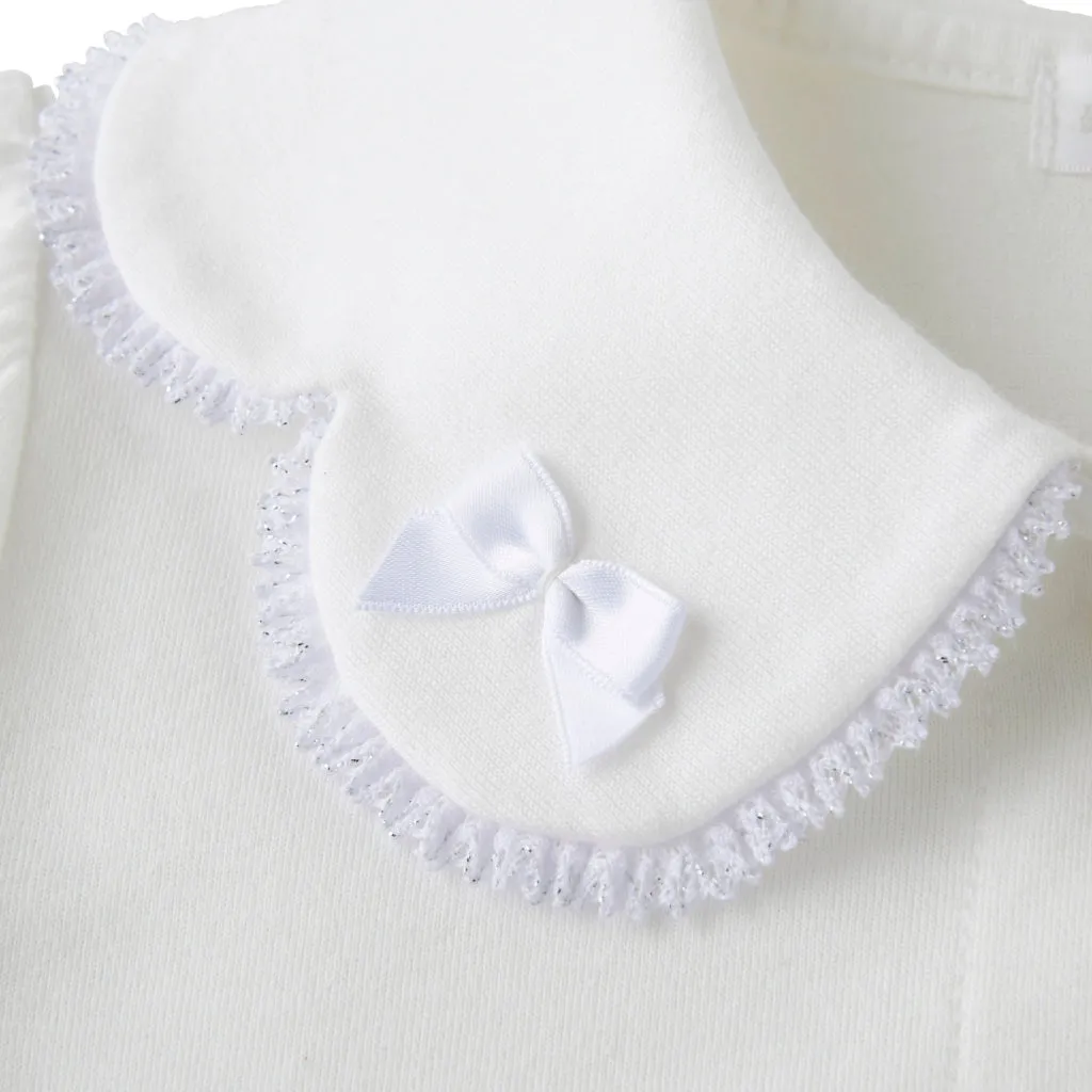 Elegant White Blouse with Delicate Lace Details