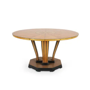 Eliel Saarinen Design Ornate Wood Dining Table