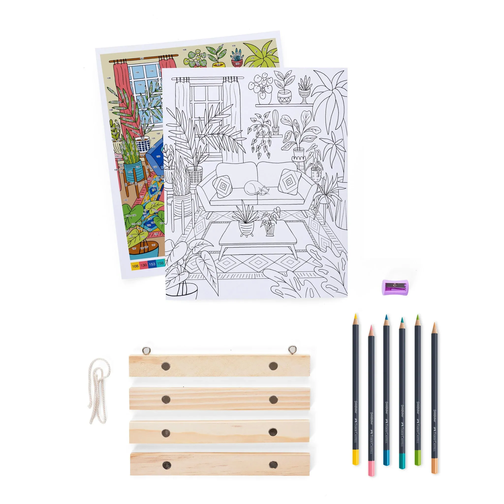 Faber-Castell Color by Number for Adults Wall Art: Plant Room
