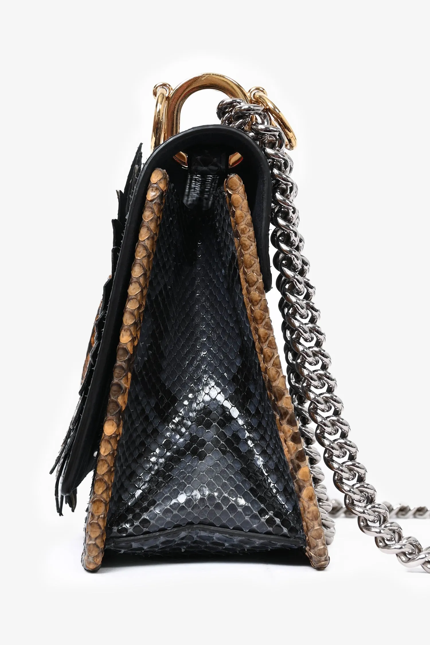 Fendi Python Navy/Brown 'Kan I' Crossbody Bag