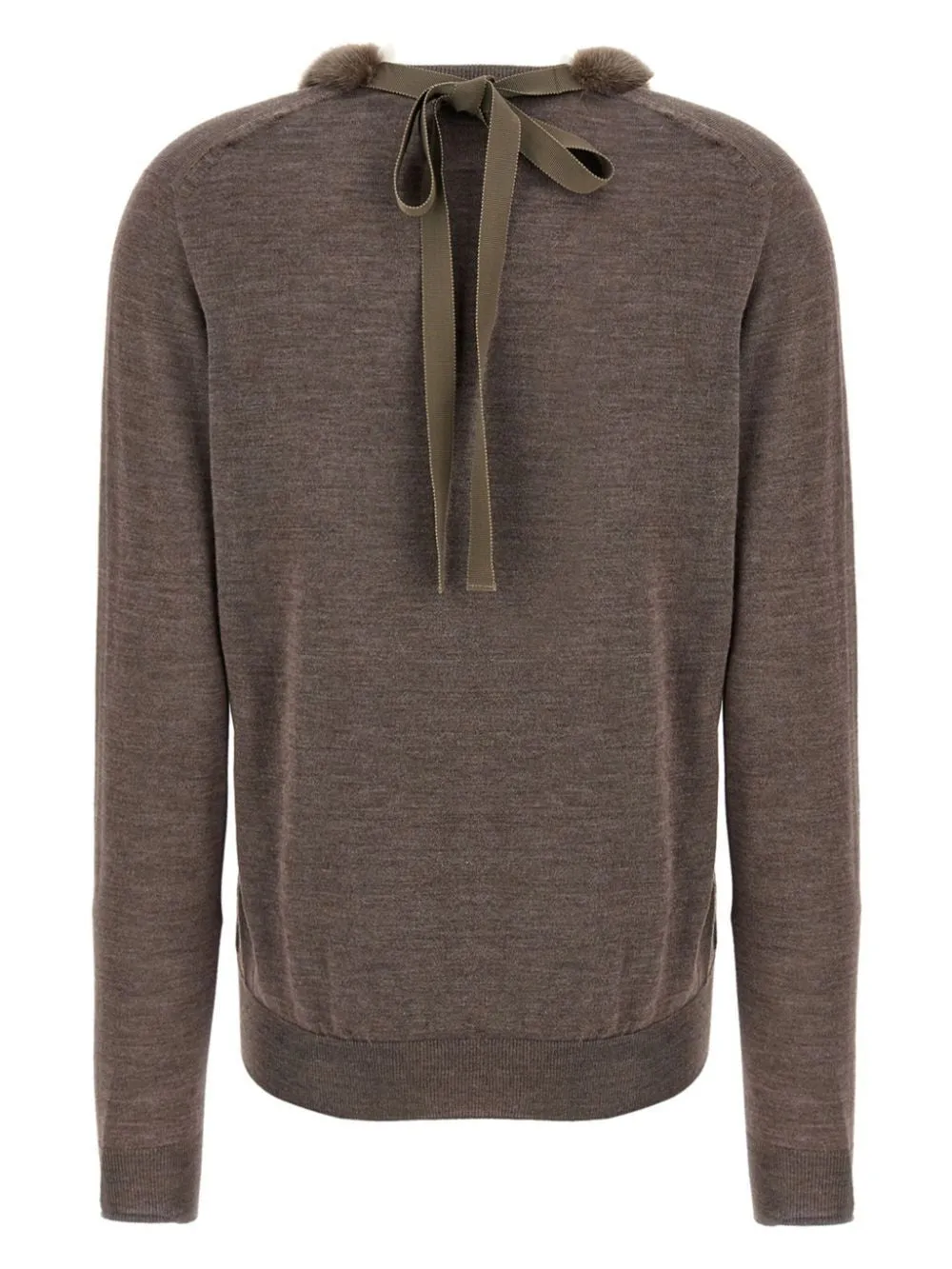 FENDI V-Neck Wool and Silk Jumper for Women