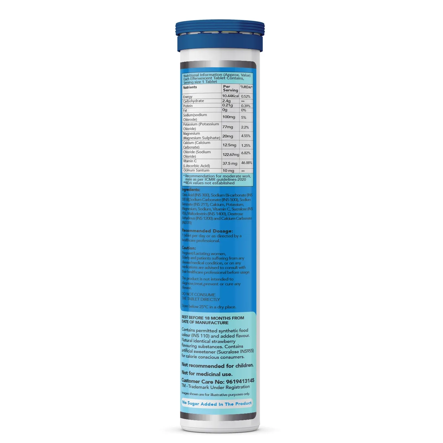 Fixuphealth Electrolytes Tablets Containing Sodium Magnesium, Calcium Chloride and Vitamin C Effervescent Tablets Lemon Flavour Pack of 1 20 tablets each pack Useful for Great source of minerals