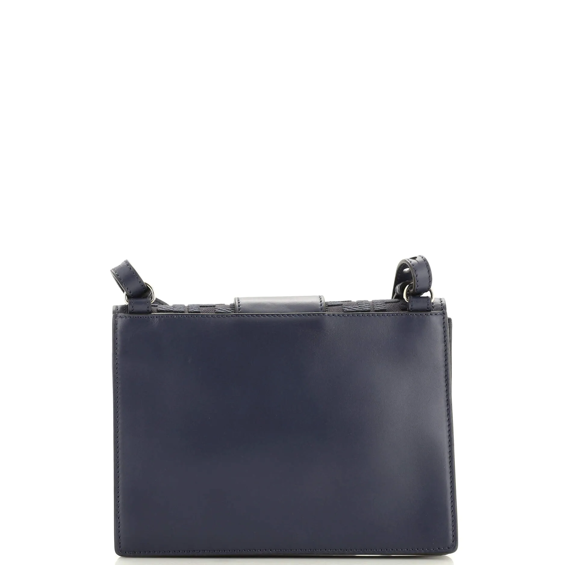 Flat Baguette Crossbody Bag Leather with Zucca Jacquard Medium