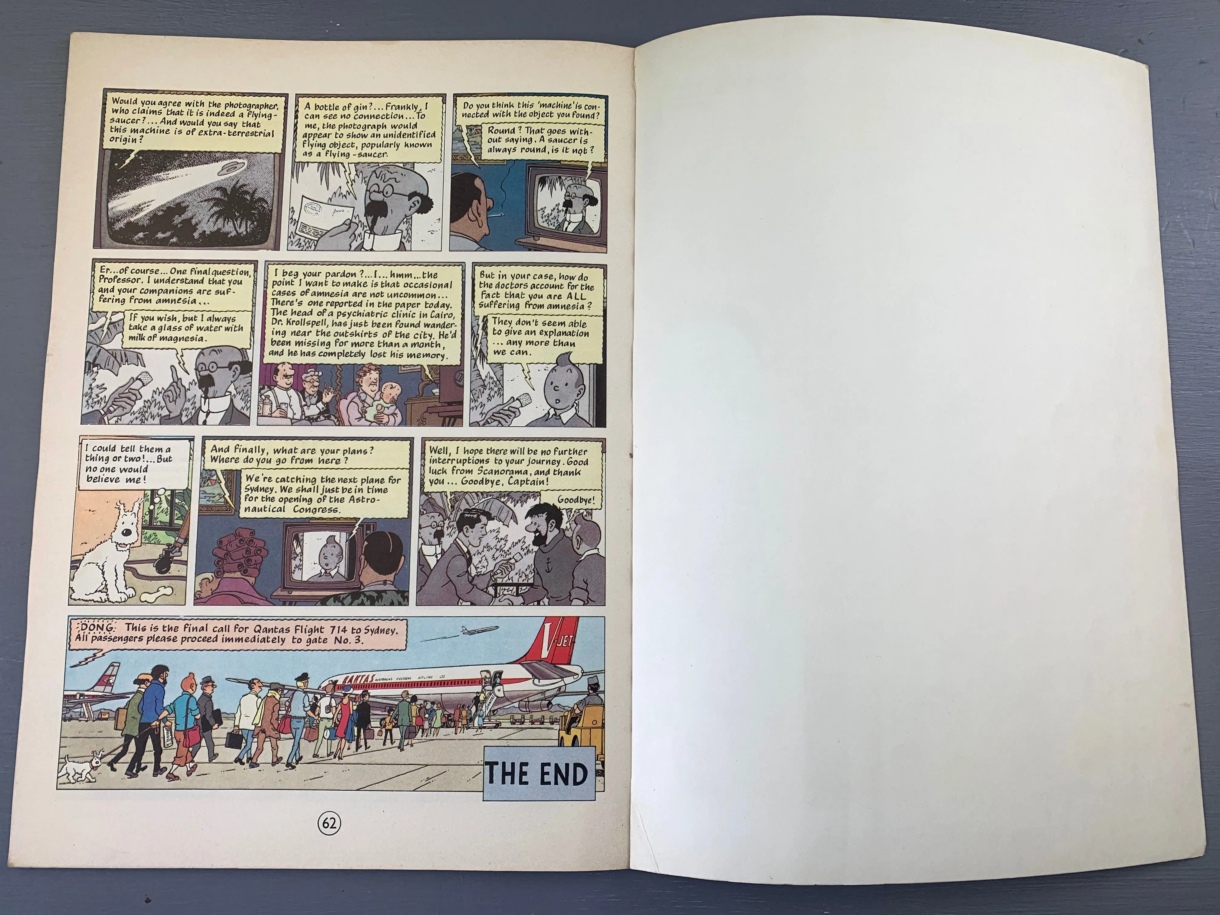 Flight 714 - Tintin 1975 Methuen 1st UK Paperback Edition Book