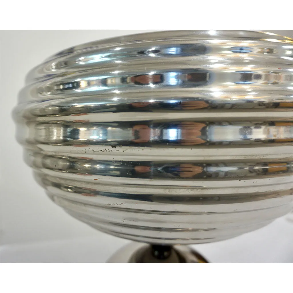 Flos 1960s Silver Tone Pair of Castiglioni Round Polished Aluminum Table Lamps