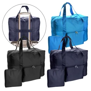 Foldable Travel Bag with Trolley Handle Slot
