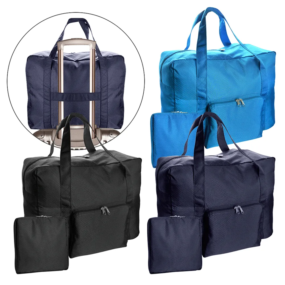 Foldable Travel Bag with Trolley Handle Slot