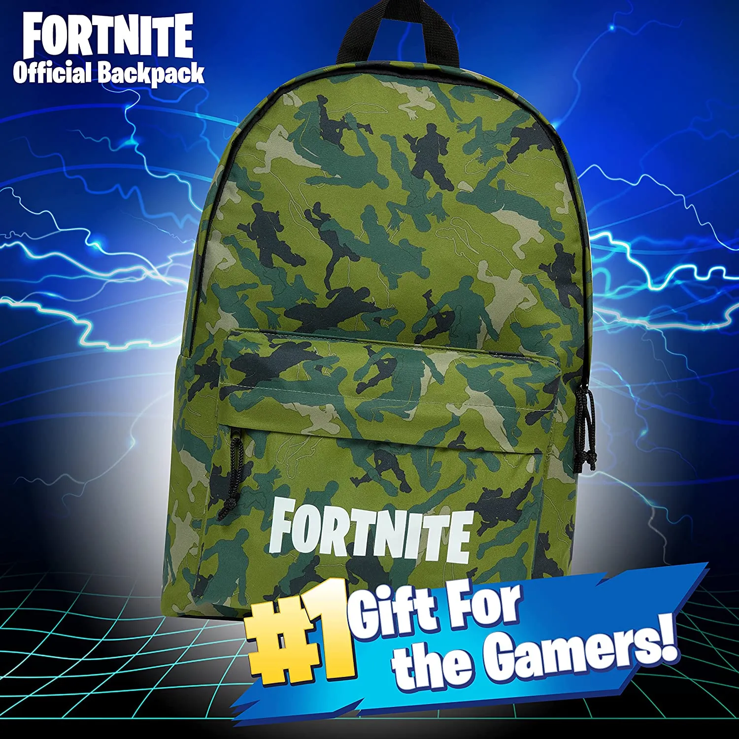 Fortnite Green Backpack, School Bag, Large Rucksack for Kids, Fortnite Gifts for Boys
