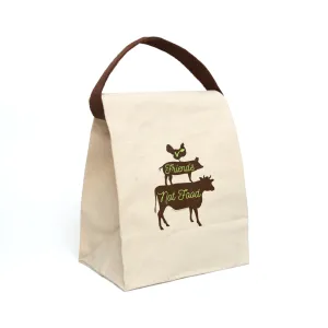 Friends not Food - Canvas Lunch Bag With Strap