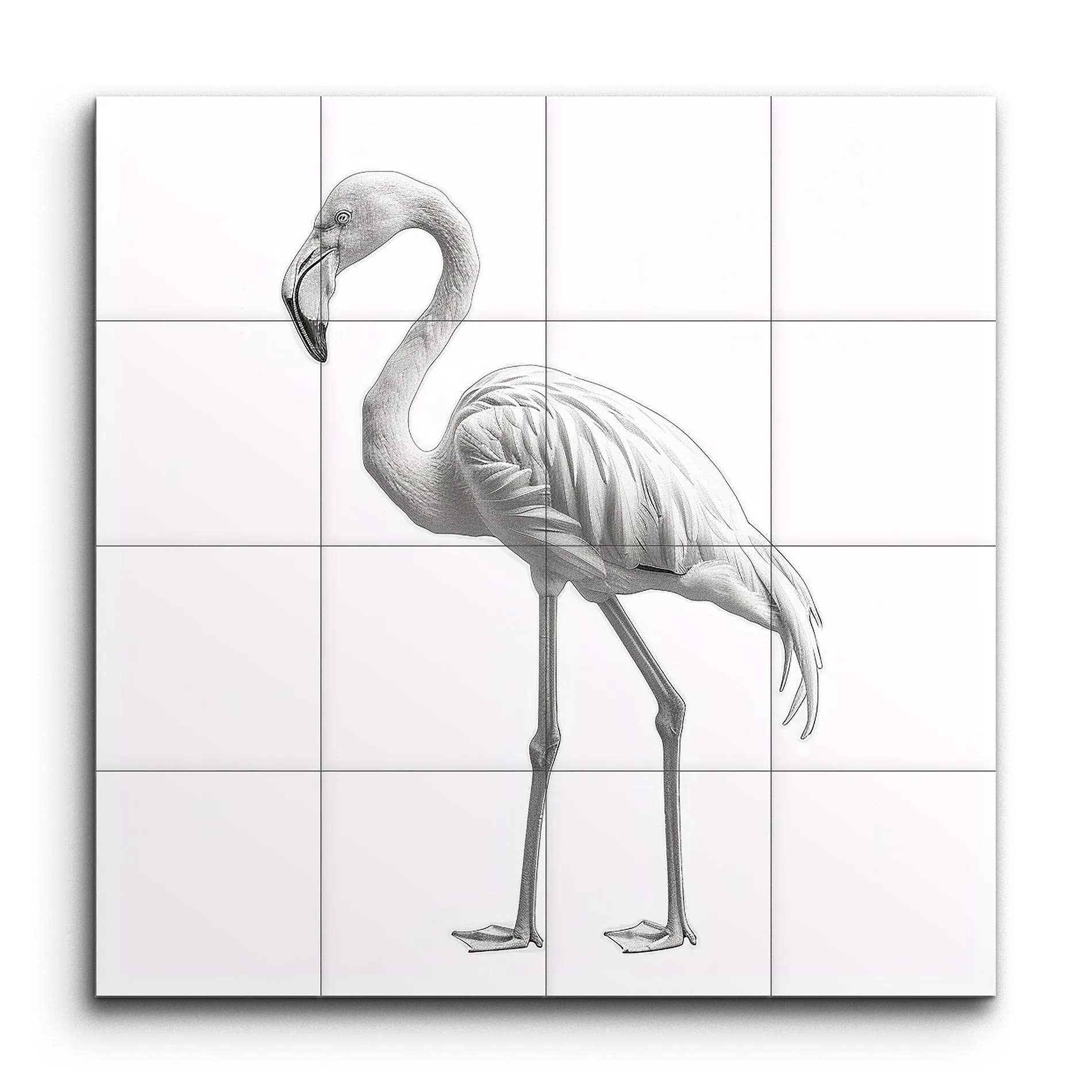 Graceful Flamingo in Monochrome