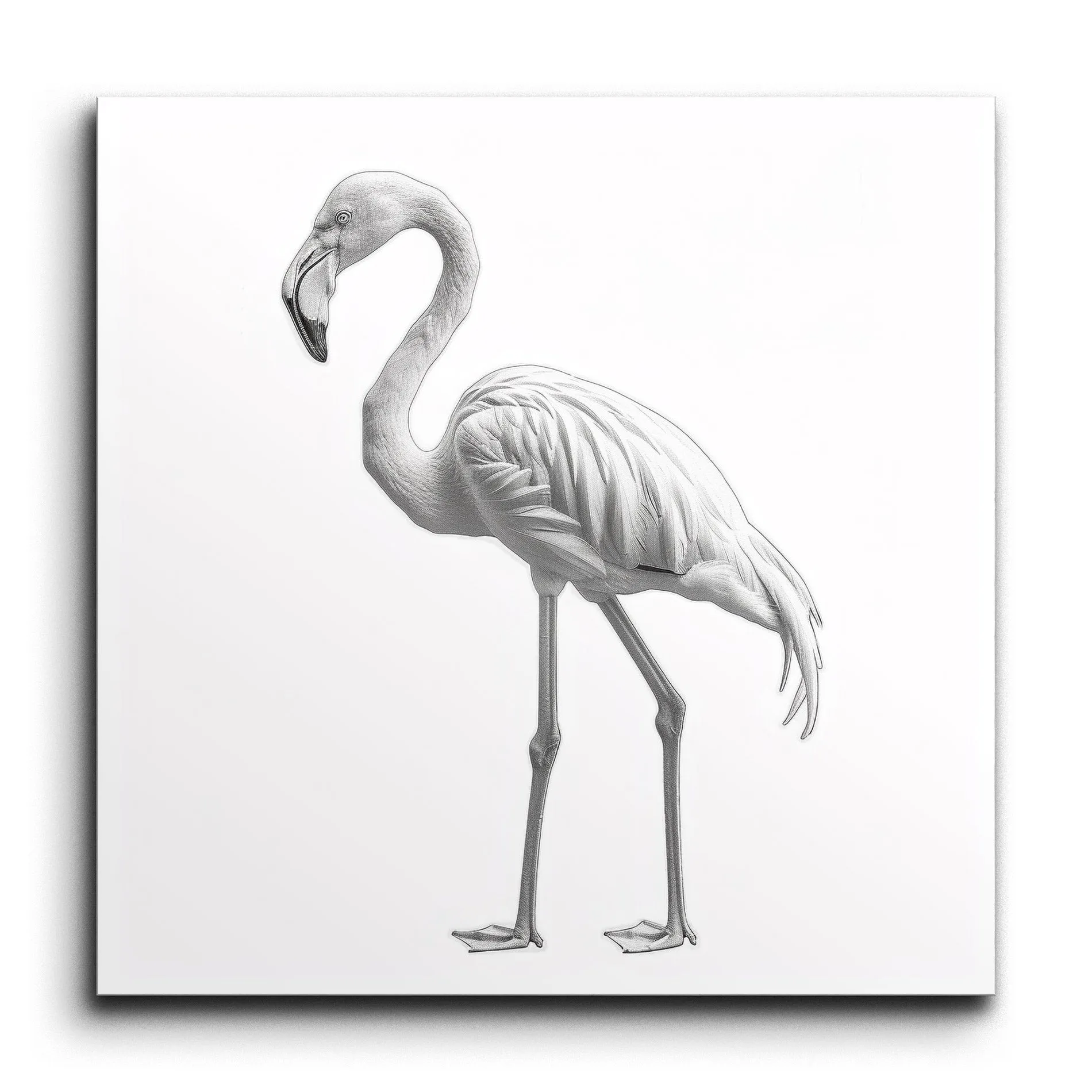 Graceful Flamingo in Monochrome