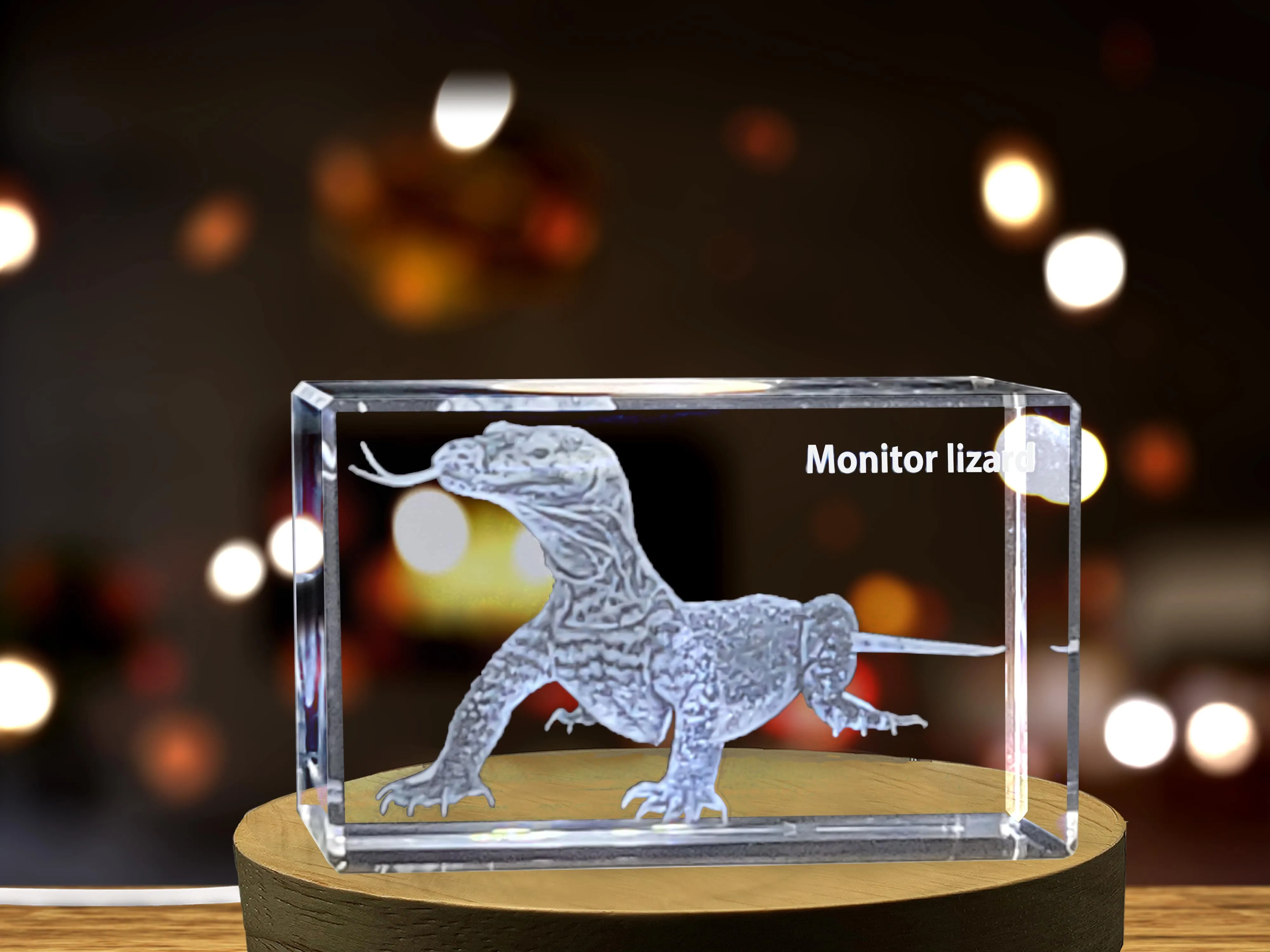 Graceful Monitor Lizard Crystal Carvings | Exquisite Gems Etched with Reptilian Sentinels