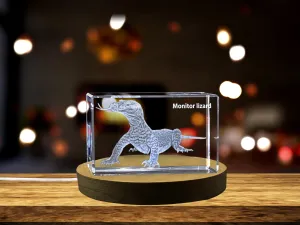 Graceful Monitor Lizard Crystal Carvings | Exquisite Gems Etched with Reptilian Sentinels