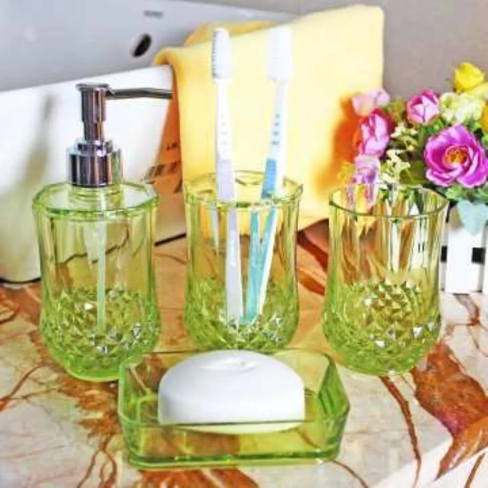 Green Acrylic Bathroom Accessory Set