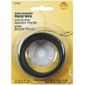 Green Floral Wire 24-Gauge 100-Foot Roll