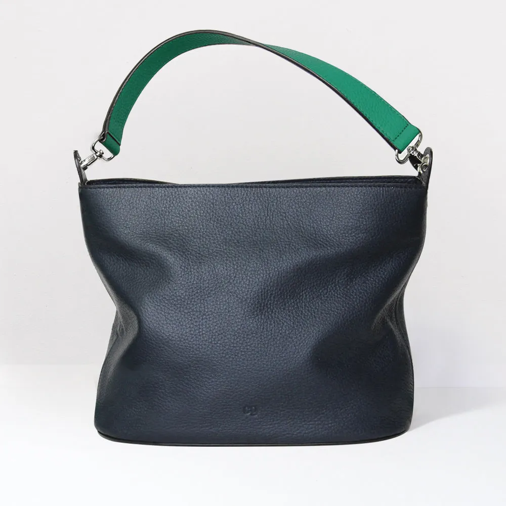Green Leather Short Handbag Strap