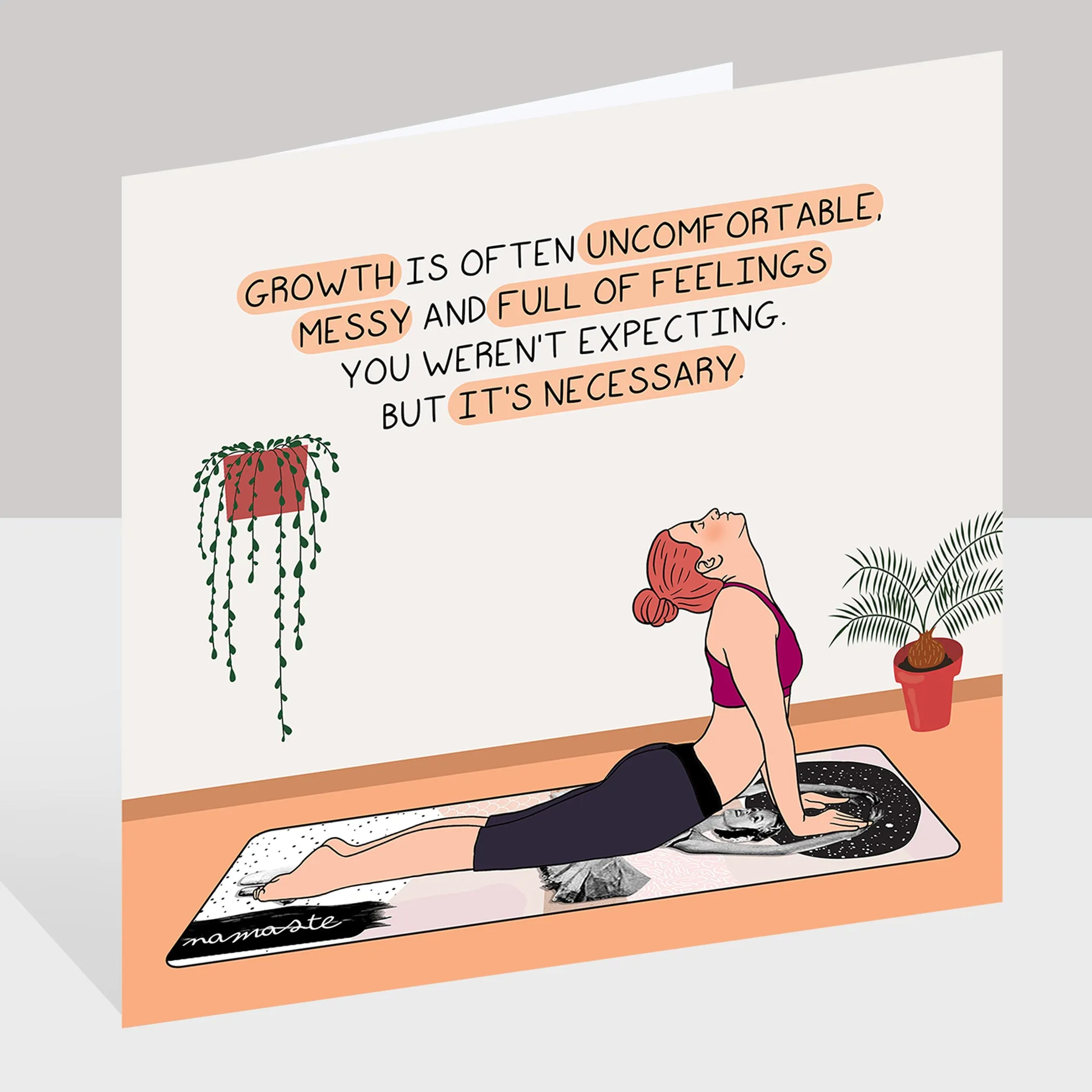 Growth is often uncomfortable Doodle Card