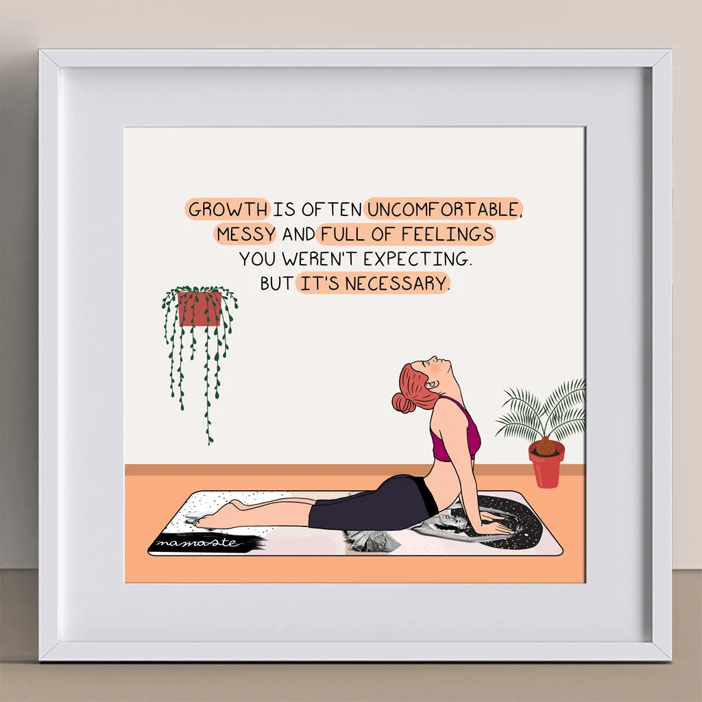 Growth is often uncomfortable Doodle Card