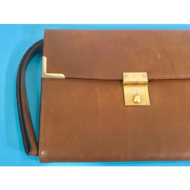Gucci Vintage Pursesdesigner Purses Brown Leather Clutch