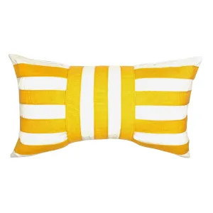 Hamptons Yellow Cuffed Outdoor Lumbar Pillow Cover 13x22