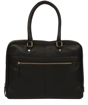 'Harmonia' Black Leather Workbag