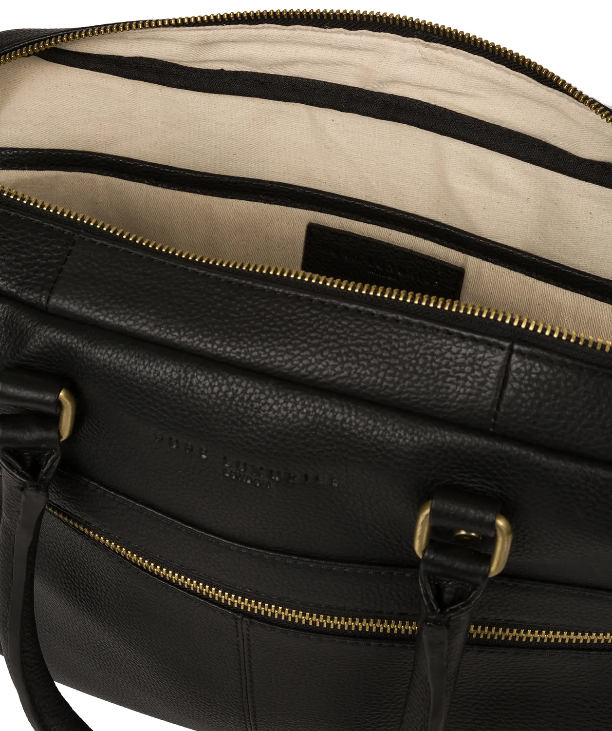 'Harmonia' Black Leather Workbag