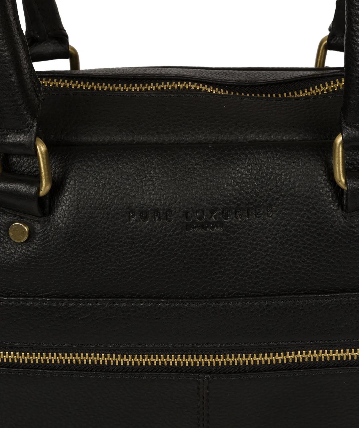 'Harmonia' Black Leather Workbag