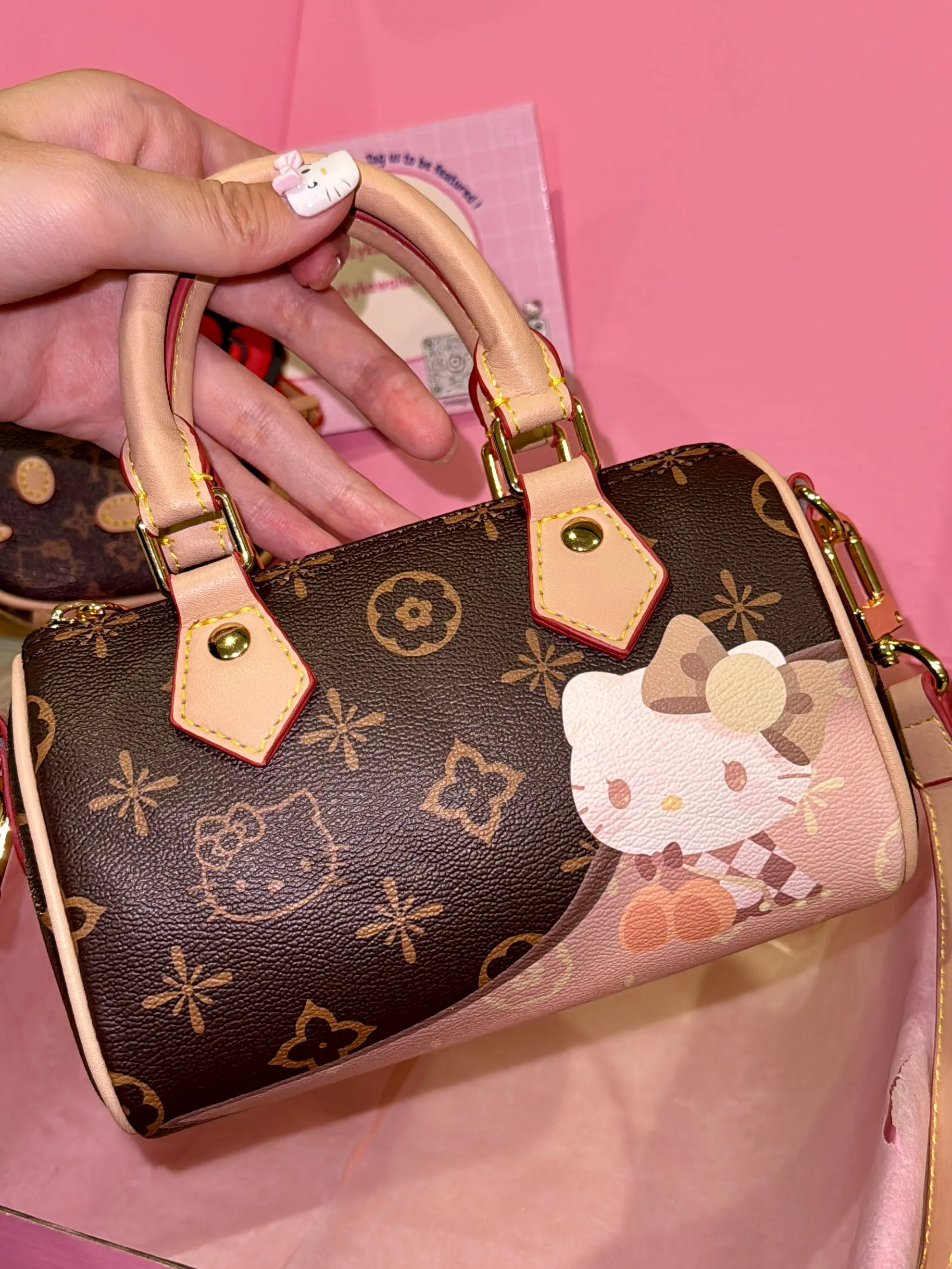 Hellokitty Mini Purse Bag Mini Top Handle Clutch Crossbody Handbag Mini Cute Purse Lipstick Bag Ladies Accessories Gift
