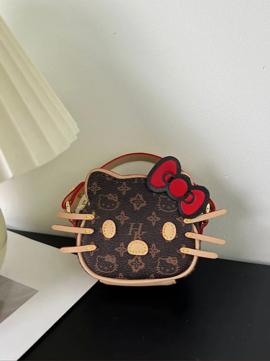 Hellokitty Mini Purse Bag Mini Top Handle Clutch Crossbody Handbag Mini Cute Purse Lipstick Bag Ladies Accessories Gift