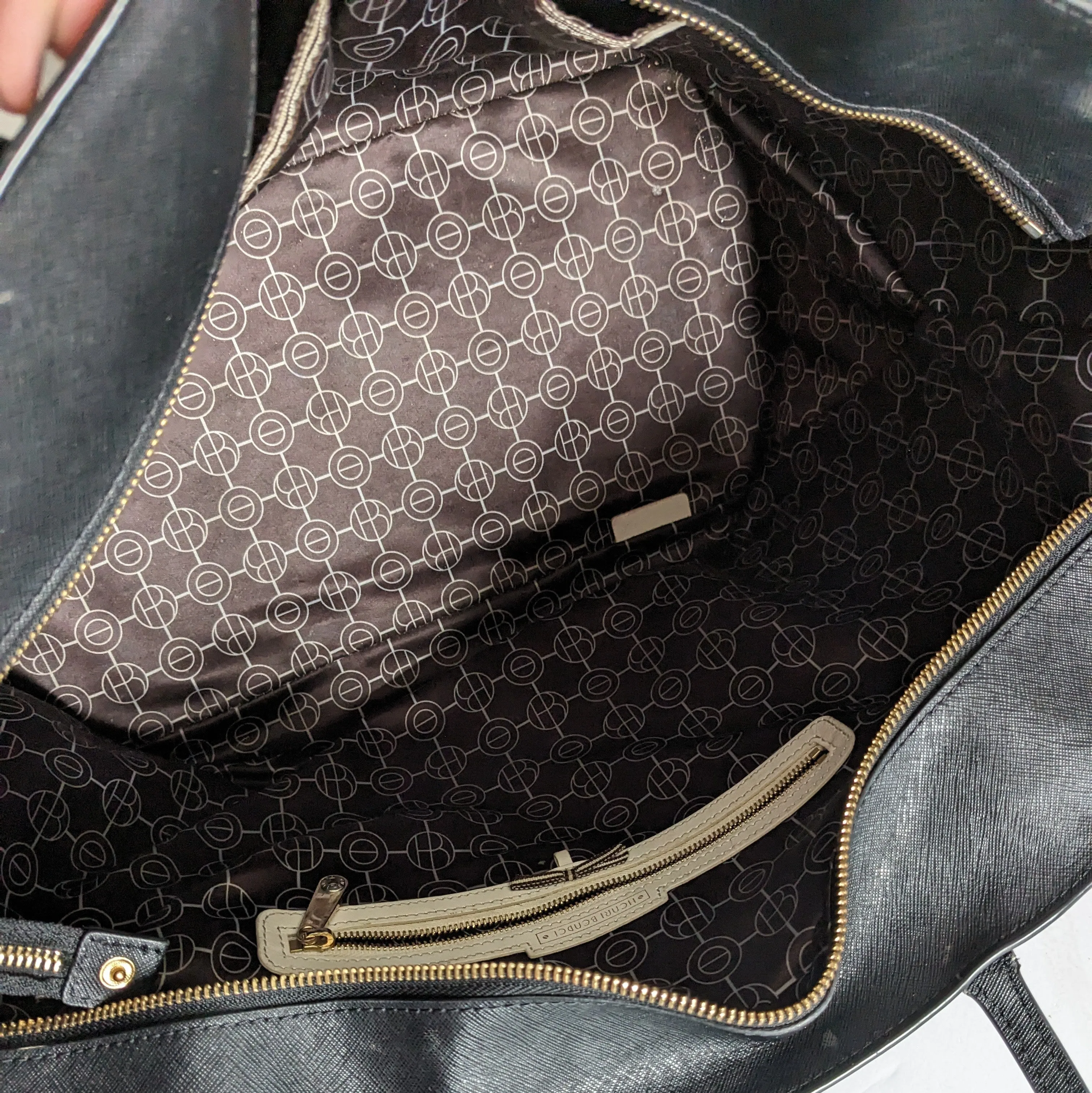 Henri Bendel Black Leather Tote