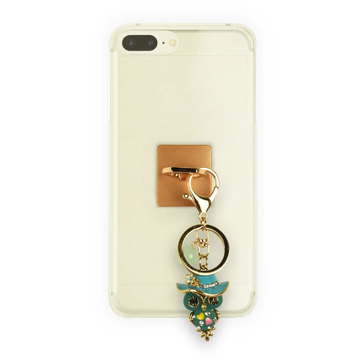 iOrigin Ring Grip and Kick Stand   Rhinestones Studded Owl with Hat Key Chain for Mobile Phones & Tablets