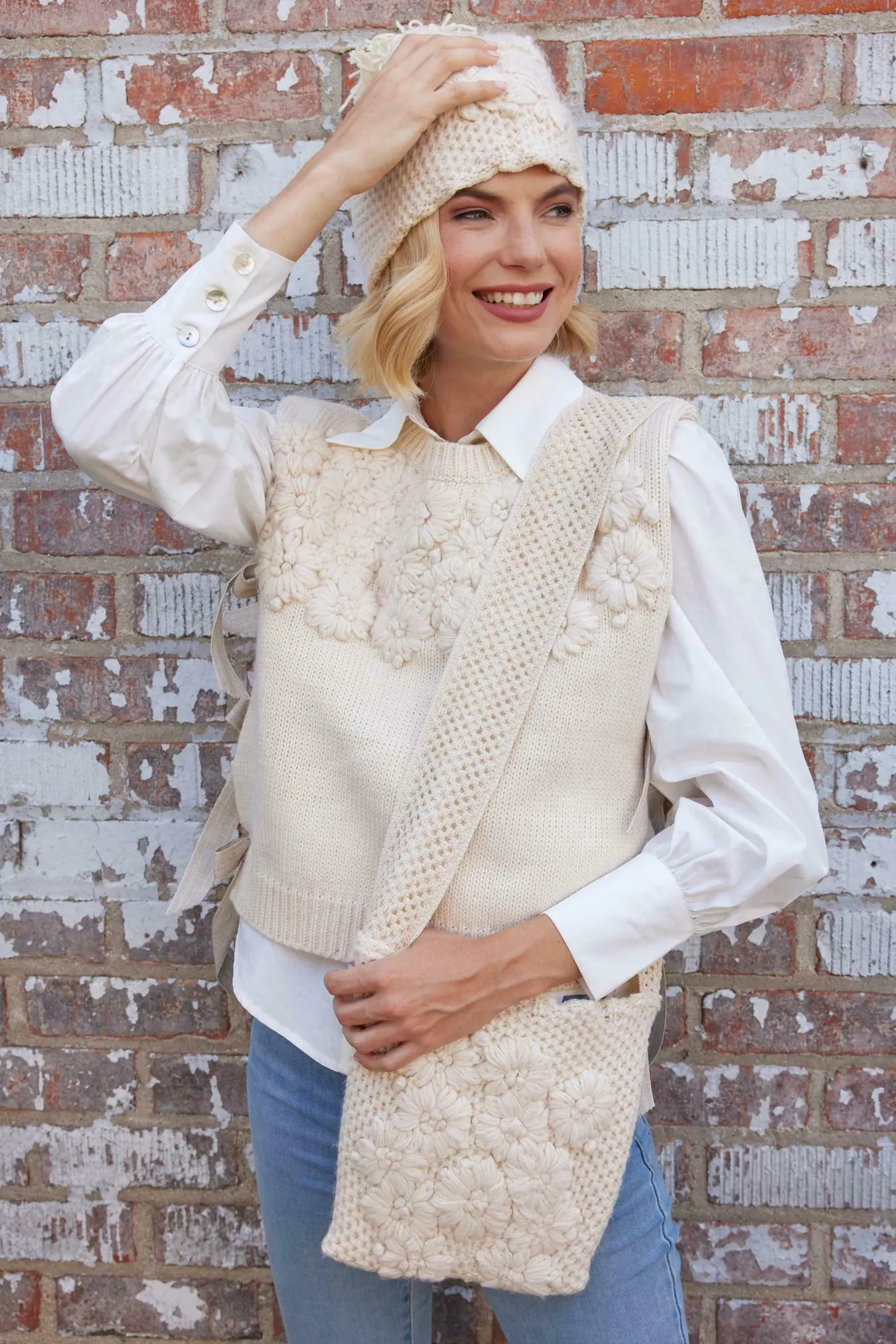 Ivory Crochet Crossbody Bag