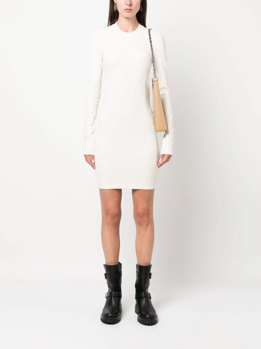 JACQUARD KNIT MINI-DRESS
