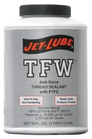 Jet-Lube 24004 TFW Multi-Purpose Thread Sealants, 1 pt Can, White (1 Can)