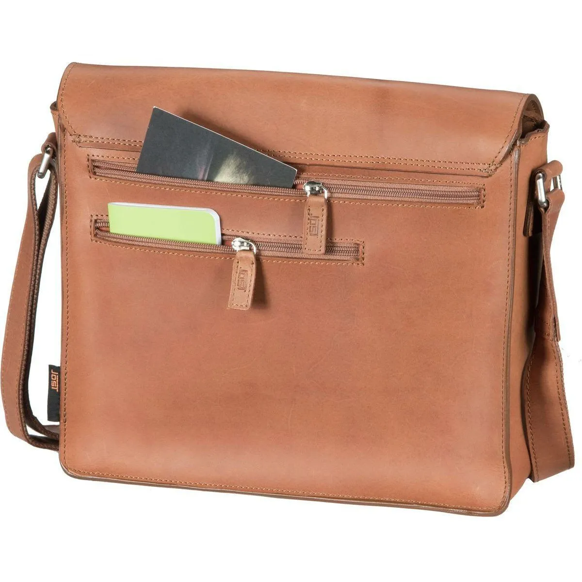 Jost Futura Leather Messenger Bag - Medium, Cognac