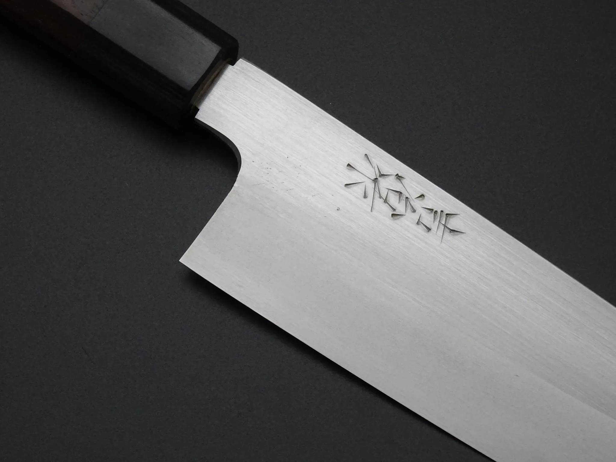 KICHIJI SHIROGAMI-2 SANTOKU 180MM ROSE WOOD HANDLE FORGED BY TANAKA YOSHIKAZU