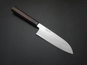 KICHIJI SHIROGAMI-2 SANTOKU 180MM ROSE WOOD HANDLE FORGED BY TANAKA YOSHIKAZU