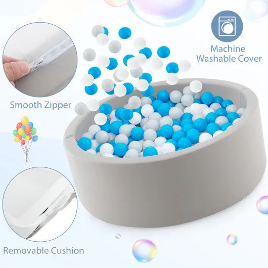 Kiddie Baby Playpen With 200 Ocean Balls and Storage Bag-Gray