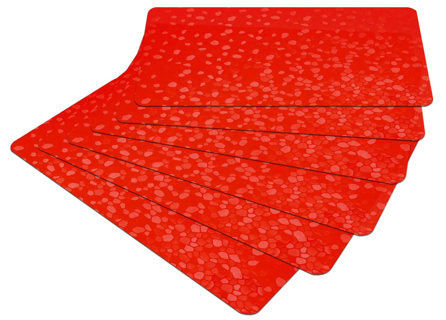 Kuber Industries Diamond Design 6 Pieces PVC Refrigerator/Fridge Multipurpose Drawer Mat Set(Red)-CTKTC32431