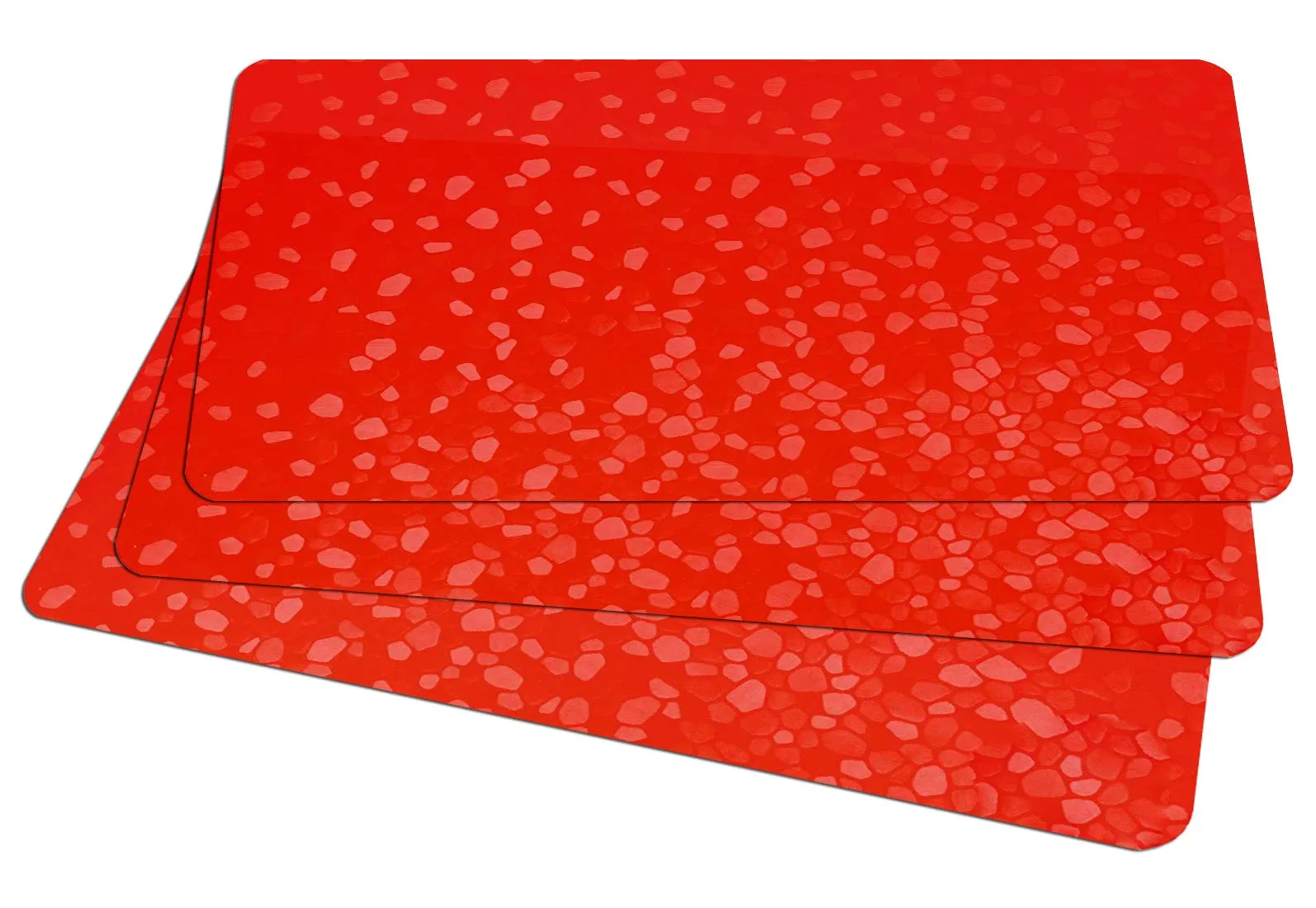 Kuber Industries Diamond Design 6 Pieces PVC Refrigerator/Fridge Multipurpose Drawer Mat Set(Red)-CTKTC32431