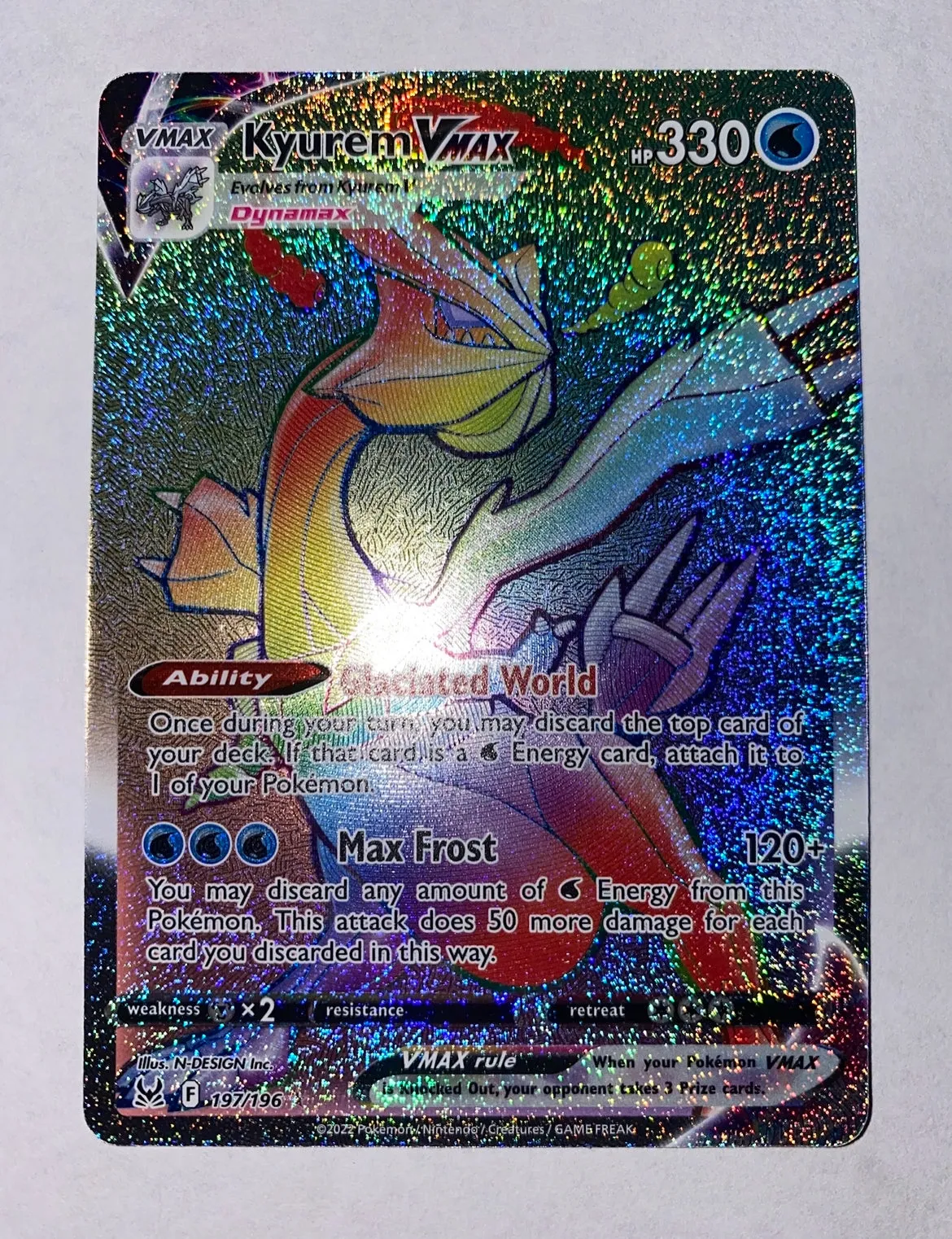 Kyurem VMAX 197/196 Holo ‘Rainbow Rare’ Pokémon Card