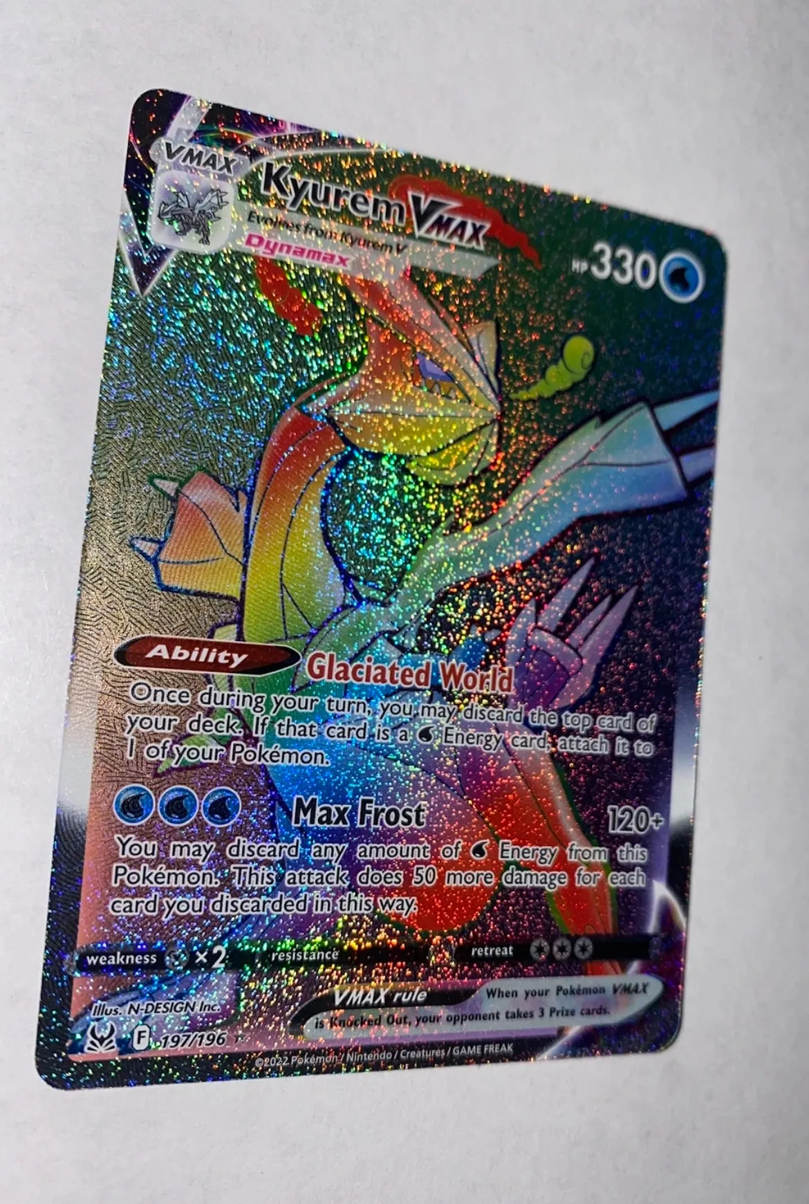 Kyurem VMAX 197/196 Holo ‘Rainbow Rare’ Pokémon Card