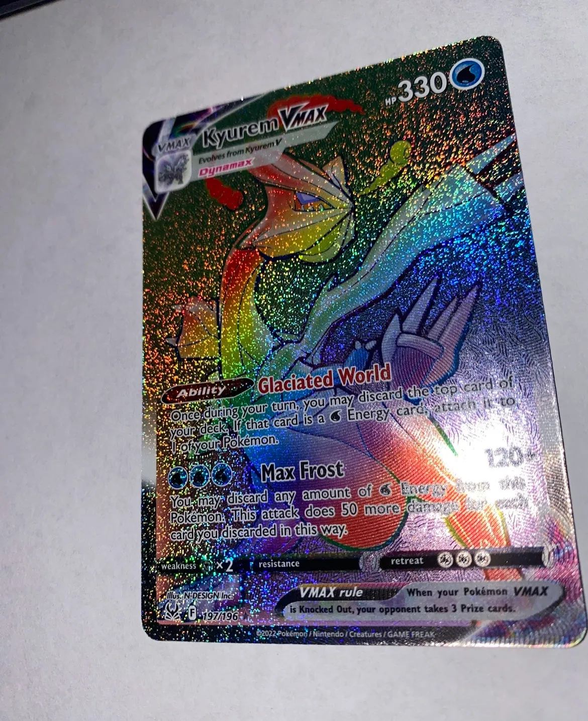 Kyurem VMAX 197/196 Holo ‘Rainbow Rare’ Pokémon Card