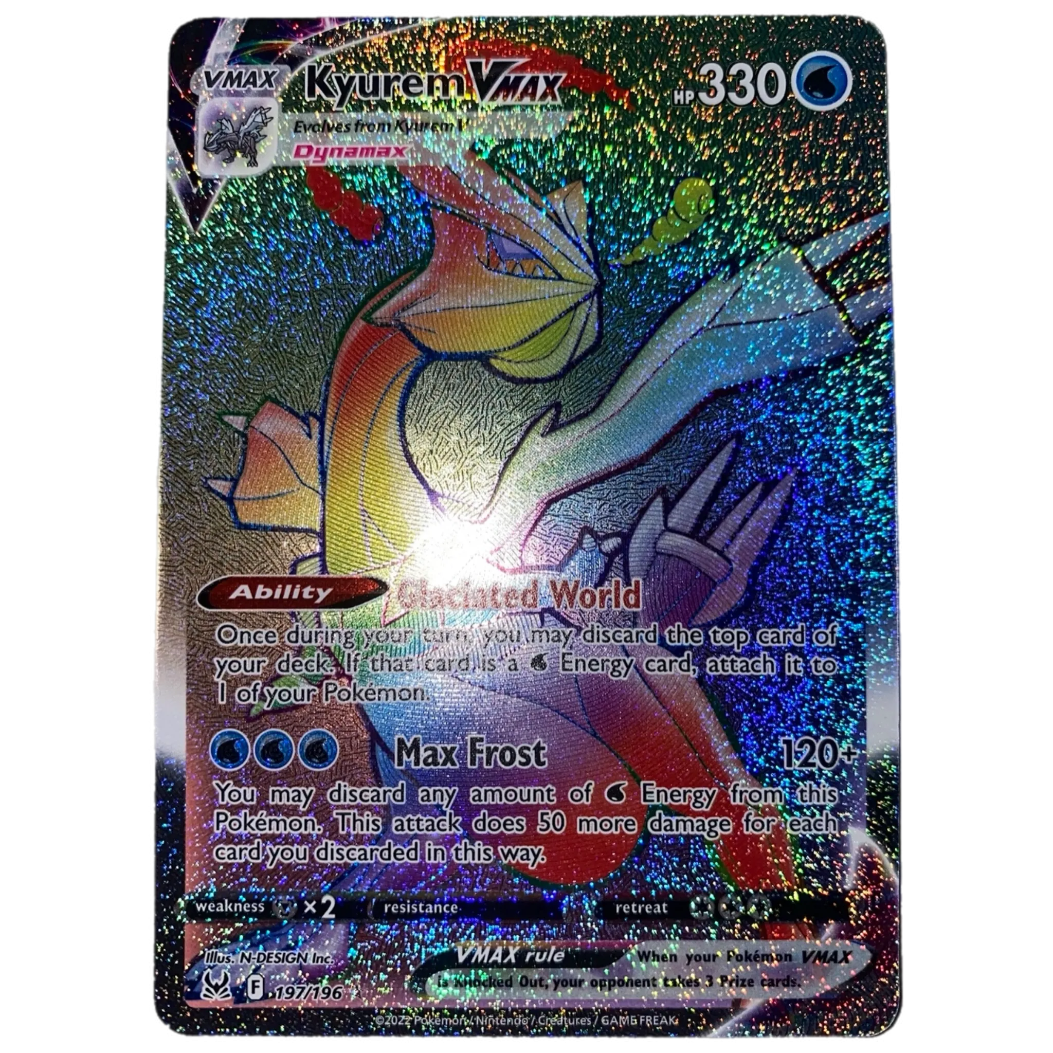 Kyurem VMAX 197/196 Holo ‘Rainbow Rare’ Pokémon Card