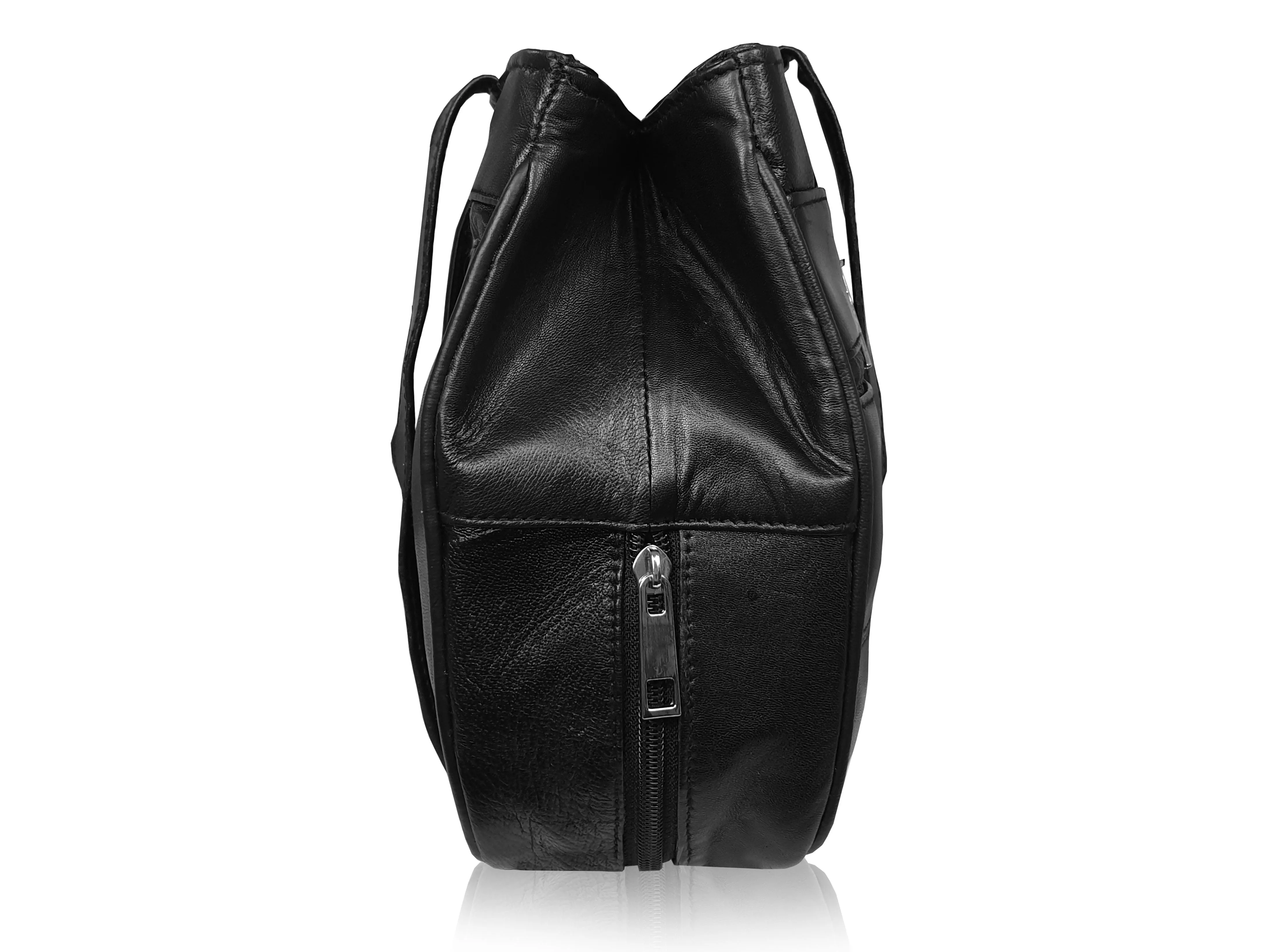 Ladies Black Real Leather Handbag - Women's Designer Shoulder Bag QL172