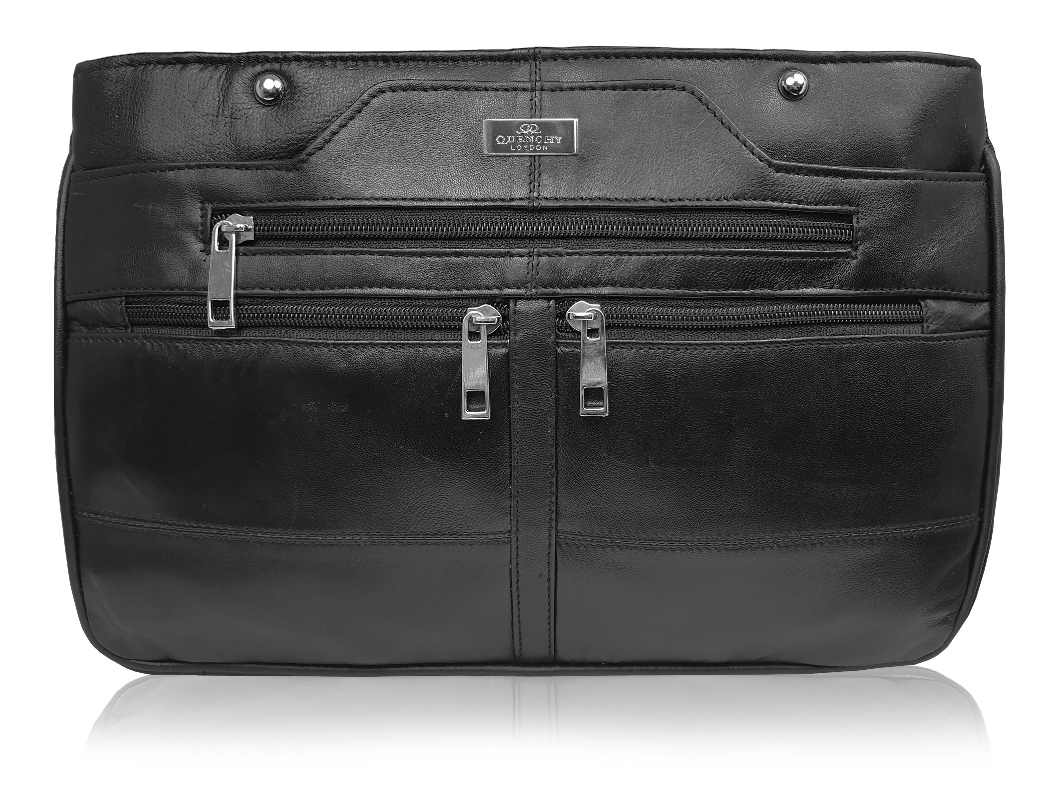 Ladies Black Real Leather Handbag - Women's Designer Shoulder Bag QL172