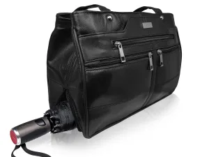Ladies Black Real Leather Handbag - Women's Designer Shoulder Bag QL172