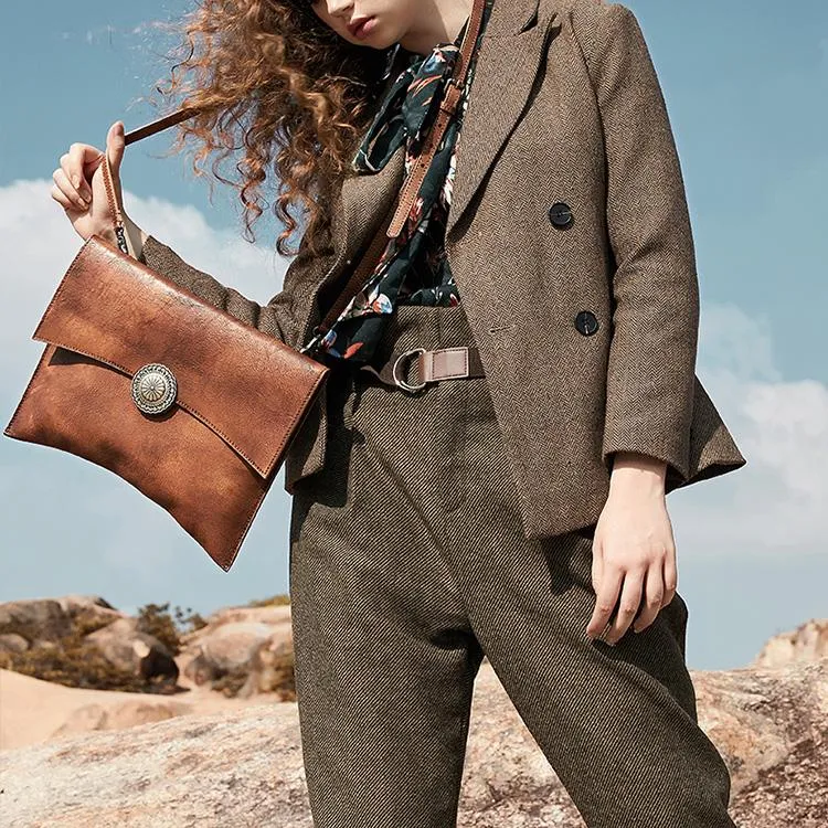 Ladies Envelope Clutch Bag Purse With Strap Leather Shoulder Bag For Women
