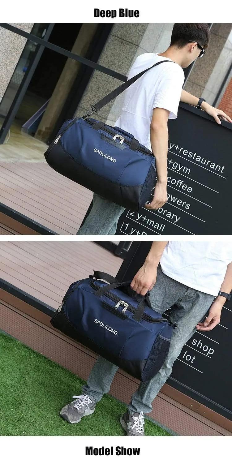 Large Sports Gym Bag With Shoes Pocket Waterproof Fitness Training Duffle Bag